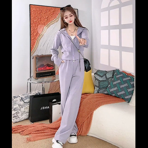 韩版时尚运动套装春夏季新款拉链开衫减龄甜酷长袖卫衣女装两件套