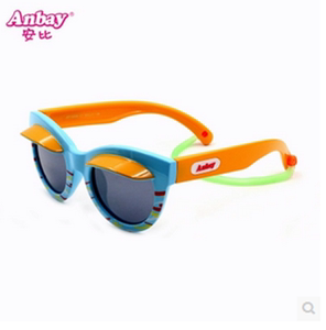 专柜正品 Anbay/安比儿童偏光防紫外线眼镜软戴头绳太阳镜AP15506