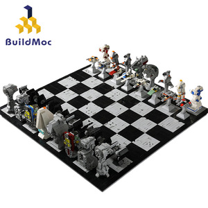 BuildMOC拼装积木玩具星球大战国际象棋战机飞船载具棋盘兼容乐高