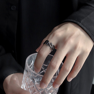 韩版男士钛钢戒指荆棘之花指环丛林戒指个性定制复古镂空戒指