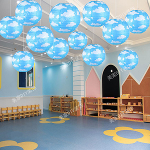 幼儿园教室61儿童节吊饰环创材料云朵灯笼挂饰商场创意天花板挂件