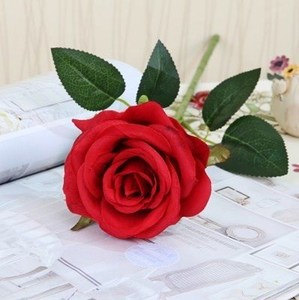 一支玫瑰花仿真单只防真花塑料花假花客厅室内摆设装饰单支小饰品