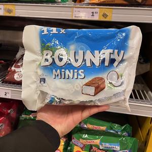 现货荷兰可可脂巧克力Bounty经典椰蓉夹心巧克力零食独立大包装