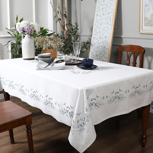 Ekelund北欧轻奢餐桌布白色浅色欧式全棉长方形台布茶几盖布台布