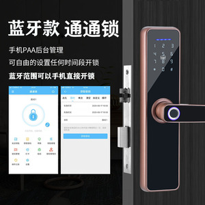 通通系统涂鸦室内门指纹锁木门智能门锁一握开半自动家用