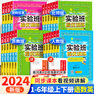 2024春新版实验班提优训练一年级二年级上册三四五六年级下册语文数学英语人教版苏教北师大教材同步练习册春雨培优大考卷专项训练