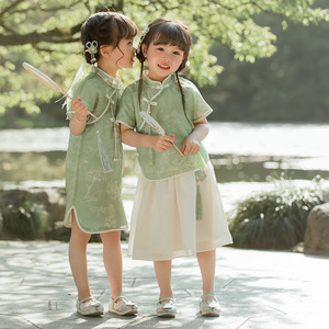 【燕归来】汉服女童夏装宝宝中国风短裙旗袍套装小女孩中式国学服