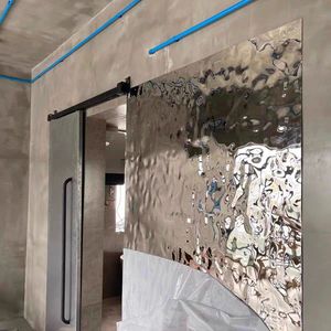 水波纹不锈钢板背景墙天花吊顶金属镜面压花板凹凸波浪装饰板现货