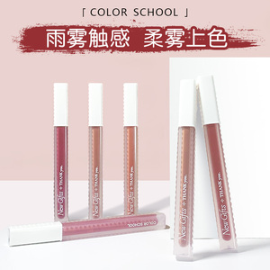 color school云朵雨雾唇泥唇釉秋冬色系小众品牌学生款口红