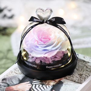 永生花礼盒玫瑰玻璃罩摆件干花花束送闺蜜老婆妈妈女朋友生日礼物