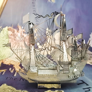 大英帝国胜利号战舰 3d立体拼图铁艺金属免胶拼装军舰船帆船模型