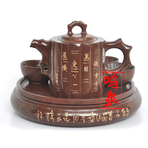 鸣泉木鱼石茶具茶杯手工制作木鱼石茶具茶壶茶杯石壶微量元素壶