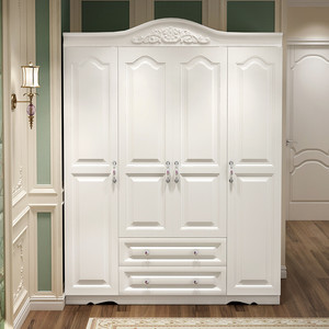 奥尚斯莱欧式衣柜小户型卧室白色储物柜现代简约板式出租房衣橱欧