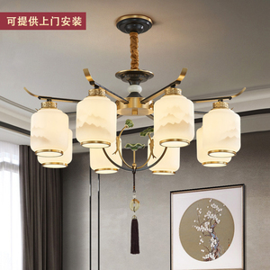 新中式现代客厅仿古吊灯别墅复式楼LED大厅中国风禅意餐厅大吊灯