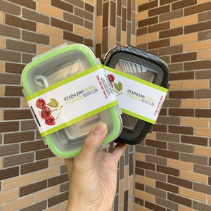出口韩国316不锈钢抗菌保鲜水果便当可过洗碗机儿童餐盒学生饭盒