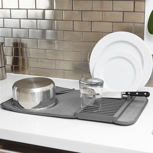 umbra厨房餐具防滑沥水餐垫 可折叠水池收纳置物架家用创意碗碟架