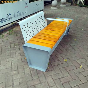 户外公园椅不锈钢休闲座椅排椅菠萝格防腐木休息长椅露天塑木长凳