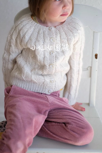 b421棉花糖开衫   1-12岁儿童毛衣编织文字图解教程