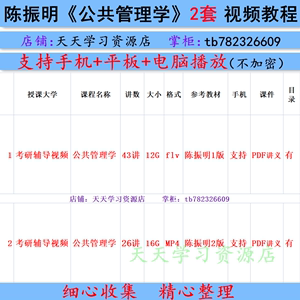 公共管理学陈振明视频教程 讲义 自学复习考研网课