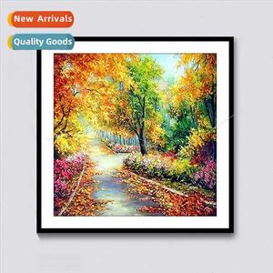 Diamond painting simple cross stch oil painting autumn scene