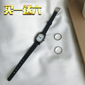 女生森系手表方形复古学生韩版简约细带小巧精致气质休闲小表盘皮