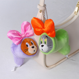 HUGKIS猫和老鼠钻袋鼠毛绒玩具挂件可爱蝴蝶结钥匙扣公仔挂饰