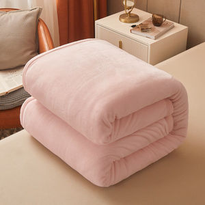 珊瑚绒床单纯色双面绒床单单件粉色珊瑚绒垫单人双藕粉120x200cm|