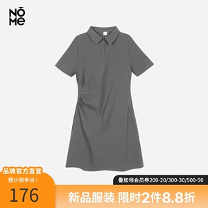 nome诺米女装连衣裙褶皱POLO领修身显瘦小个子短裙夏季WMAPX0017