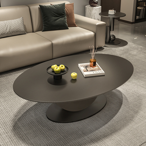 设计师极简岩板茶几桌子椭圆形客厅家用现代简约小户型轻奢高级感