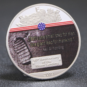 宇宙探索人类登月航天币航空纪念币 美国阿波罗登月50周年纪念币
