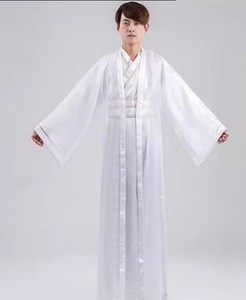 古装黑白假头发眉毛胡子道士神仙衣服装道具白色汉服剑侠侠客服饰