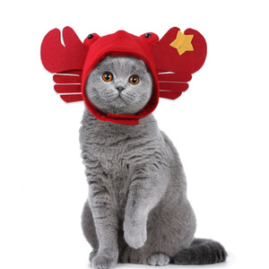 新款宠物帽子泰迪棒球帽装扮螃蟹头饰 猫咪帽子猫头套宠物用品