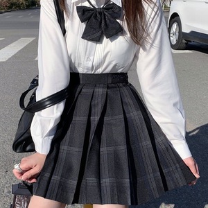 【默】米柚子原创jk制服格裙正品银线日系连衣裙学院风新款短裙
