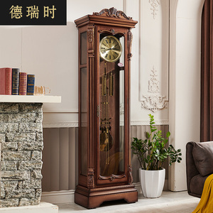 德国赫姆勒机械落地钟客厅欧式别墅座钟中式复古立式摆钟美式钟表