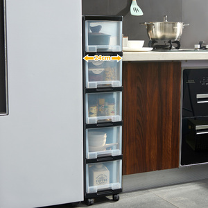 厨房置物架可移动带轮储物橱柜落地家用多层抽屉式夹缝收纳柜神器