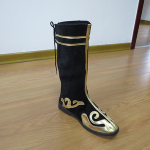 蒙古舞蹈靴子表演用鞋藏族舞靴蒙古鞋鞋套弹力少数民族长筒女靴子