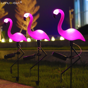 太阳能火烈鸟户外防水庭院灯草坪灯景观灯光控led动物造型装饰灯