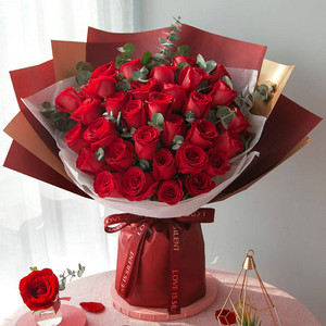 99朵红玫瑰求婚表白花束鲜花速递上海广州杭州同城花店配送店女友
