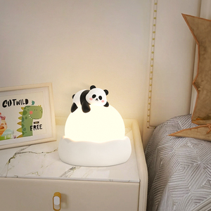 熊猫台灯儿童男女孩可爱卡通卧室床头灯小夜灯月球护眼氛围灯睡眠