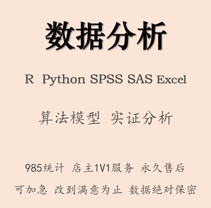数据分析+预测服务Python算法建模 R计量模型SPSS实证分析
