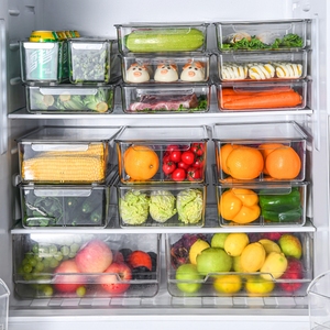 PET冰箱专用保鲜盒家用果蔬收纳盒带盖蔬菜水果蔬菜水果长方形