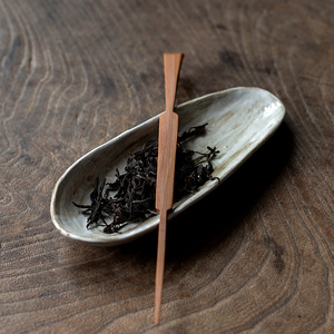 碌心茶则两件套手拙陶瓷朴素茶拨茶勺赏茶则套组茶道功夫茶具配件