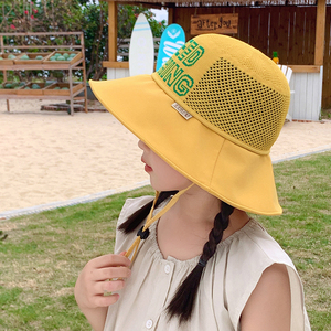 小学生专用小黄帽儿童渔夫帽户外防晒防紫外线幼儿园安全帽男女童