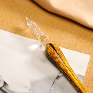 【鎏金】玻璃笔墨水星空学生用手工复古蘸水笔钢笔渐变色少女沾水笔礼盒套装水晶琉璃蘸墨笔创意送礼品