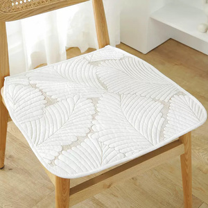 简约四季纯色现代全棉椅子垫绑带绗缝纯棉坐垫防滑可用餐椅垫薄款