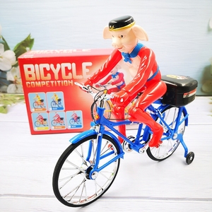 电动孙悟空猪八戒骑自行车背媳妇电动共享单车小男女孩子儿童玩具