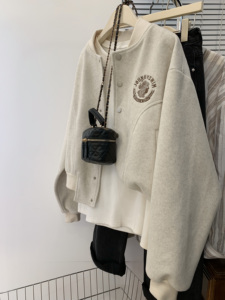 美式棒球服外套女春秋秋冬设计感小众小个子夹棉夹克2024新款爆款
