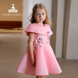 【英国】DAVIDCHARLES女童秋冬晚礼服钢琴演出公主连衣裙披肩套装