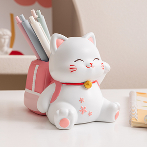 创意可爱猫咪笔筒摆件办公室桌面装饰品送女生治愈系生日礼物实用