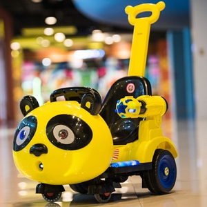 熊猫婴儿童电动四轮遥控汽车可坐人男女宝宝玩具遛娃可充电摇摇车